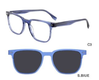 J853G01 C3 51-19-140 BLEU  SUNECLIPSE ACETATE + Etui