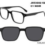 J853G02 C1 52-19-140 NOIR  SUNECLIPSE ACETATE + Etui