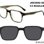 J853G02 C3 52-19-140 ECAILLE VERT  SUNECLIPSE ACETATE + Etui