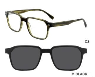 J853G02 C3 52-19-140 ECAILLE VERT  SUNECLIPSE ACETATE + Etui