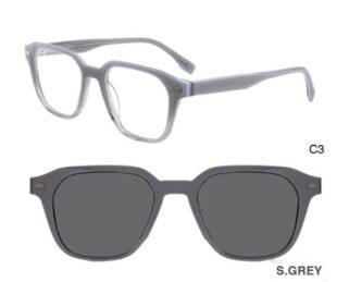 J853G03 C3 50-20-140 GRIS  SUNECLIPSE ACETATE + Etui