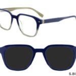 J853G03 C4 50-20-140 BLEU  SUNECLIPSE ACETATE + Etui