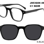 J853G06 C1 49-20-140 NOIR  SUNECLIPSE ACETATE + Etui