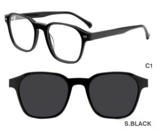 J853G06 C1 49-20-140 NOIR  SUNECLIPSE ACETATE + Etui