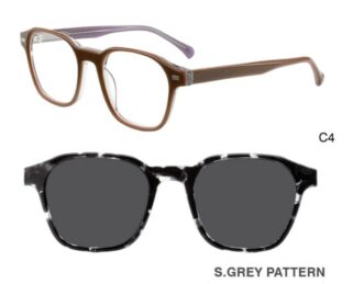J853G06 C4 49-20-140 MARRON  SUNECLIPSE ACETATE + Etui