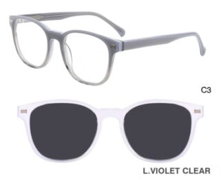 J853G07 C3 51-19-140 GRIS  SUNECLIPSE ACETATE + Etui