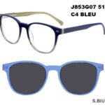 J853G07 C4 51-19-140 BLEU  SUNECLIPSE ACETATE + Etui