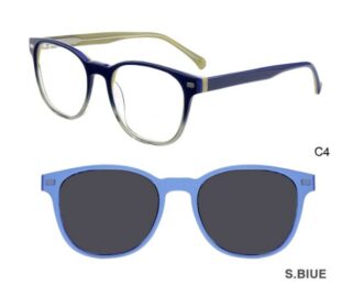 J853G07 C4 51-19-140 BLEU  SUNECLIPSE ACETATE + Etui