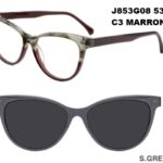 J853G08 C3 53-16-140 MARRON  SUNECLIPSE ACETATE + Etui