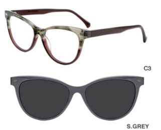 J853G08 C3 53-16-140 MARRON  SUNECLIPSE ACETATE + Etui