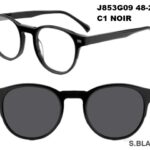 J853G09 C1 48-21-140 NOIR  SUNECLIPSE ACETATE + Etui
