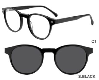J853G09 C1 48-21-140 NOIR  SUNECLIPSE ACETATE + Etui