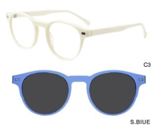 J853G09 C3 48-21-140 BLANC  SUNECLIPSE ACETATE + Etui