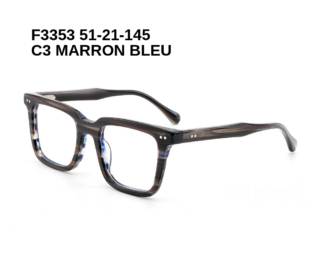 F3353 C3 MARRON BLEU 51-21-145 Tom Jackman Acétate + Etui