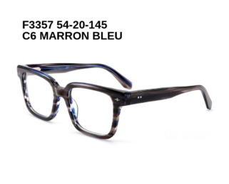 F3357 C6 MARRON BLEU 54-20-145 Tom Jackman Acétate + Etui