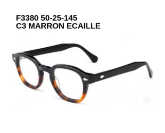 F3380 C3 MARRON ECAILLE 50-25-145 Tom Jackman Acétate + Etui
