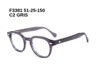 F3381 C2 GRIS 51-25-150 Tom Jackman Acétate + Etui