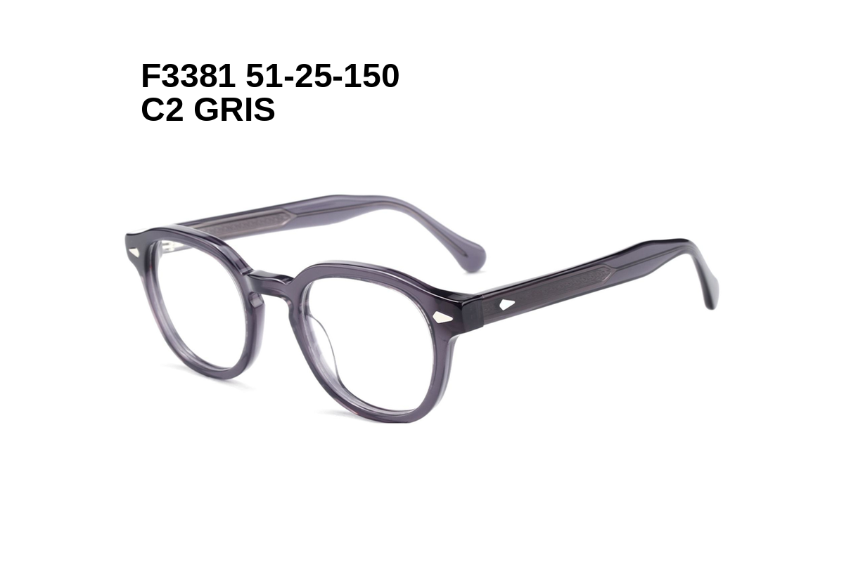 F3381 C2 GRIS 51-25-150 Tom Jackman Acétate + Etui
